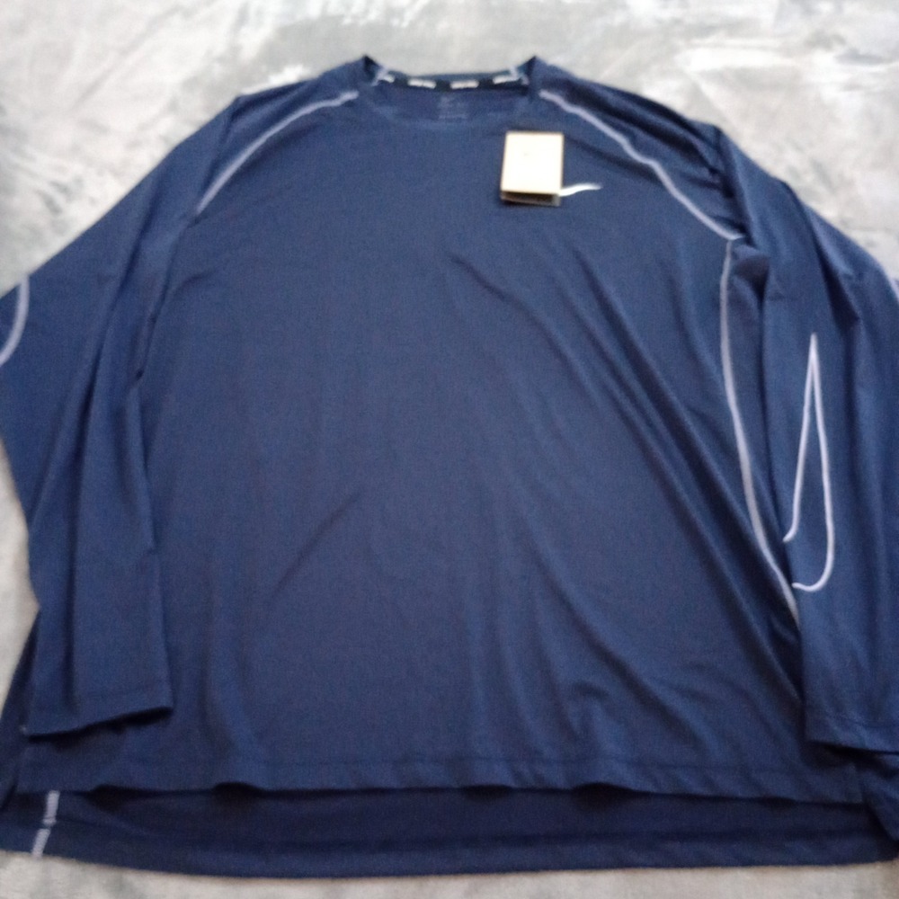 Nike Pro Dri-FIT Men's XXL Slim Fit Long Sleeve Shirt DD1980-451 Obsidian Blue